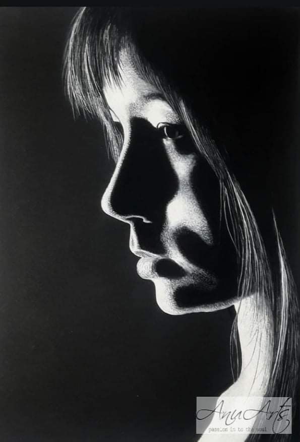 Charcoal face profile