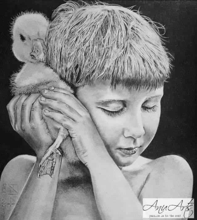 Child with chick